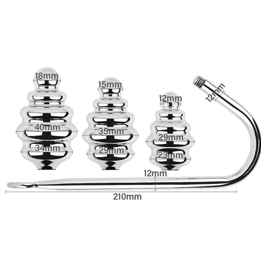 GreatBenefit Ribbed 8826 Hook Anal Screw-in Set 0710
